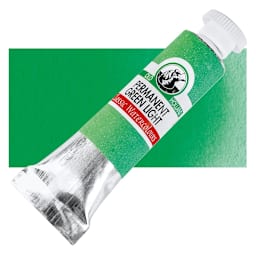 Old Holland Classic Artist Watercolor - Permanent Green Light, 6 ml tube and swatch