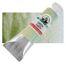 Old Holland Classic Artist Watercolor - Green Earth, 6 ml tube and swatch