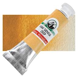 Old Holland Classic Artist Watercolor - Raw Sienna Deep, 6 ml tube and swatch