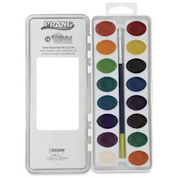 Prang Washable Watercolors - Set of 16, Assorted Colors, Oval Pans, open