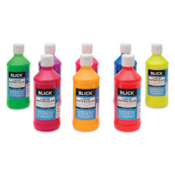 Blick Liquid Watercolors - Set of 8, Fluorescent Colors, 8 oz bottles