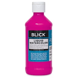 Blick Liquid Watercolor - Fluorescent Magenta, 8 oz bottle (Front)