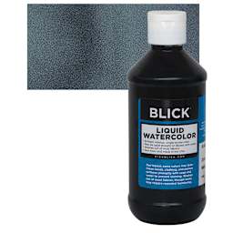Blick Liquid Watercolor - Black, 8 oz bottle and swatch