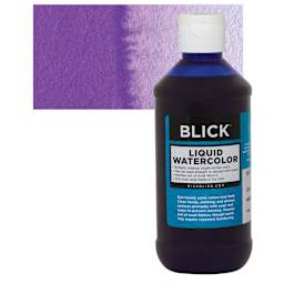 Blick Liquid Watercolor - Blue Violet, 8 oz bottle and swatch