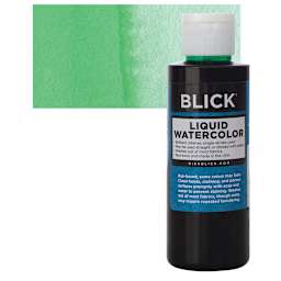 Blick Liquid Watercolor - Green, 4 oz bottle and swatch