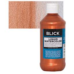 Blick Liquid Watercolor - Metallic Copper, 8 oz bottle and swatch