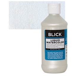 Blick Liquid Watercolor - Metallic Pearl, 8 oz bottle and swatch