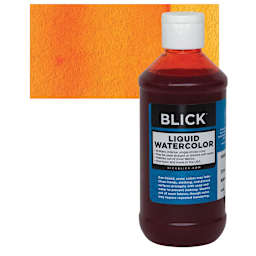 Blick Liquid Watercolor - Orange, 8 oz bottle and swatch