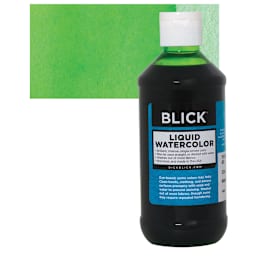 Blick Liquid Watercolor - Yellow Green, 8 oz bottle and swatch
