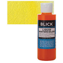 Blick Liquid Watercolor - Yellow, 4 oz bottle and swatch