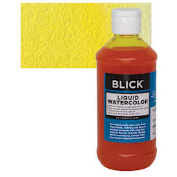 Blick Liquid Watercolor - Yellow, 8 oz bottle and swatch