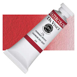 Da Vinci Artists' Permanent Watercolor - Cadmium Red Deep, 37 ml tube and swatch