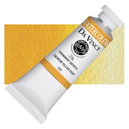 Da Vinci Artists' Permanent Watercolor - Cadmium Yellow Deep, 37 ml tube and swatch