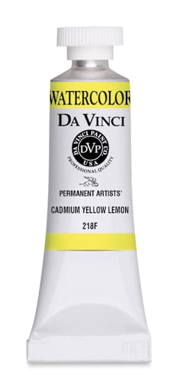 Da Vinci Artists Permanent Watercolor - Cadmium Yellow Lemon, 15 ml tube