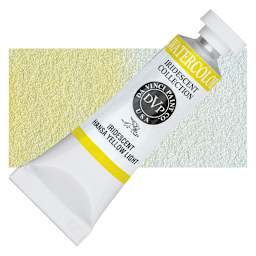 Da Vinci Artists' Permanent Watercolor - Iridescent Hansa Yellow Light, 15 ml tube and swatch