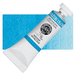 Da Vinci Artists' Permanent Watercolor - Iridescent Phthalo Blue, 15 ml tube and swatch