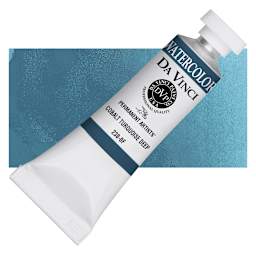 Da Vinci Artists' Permanent Watercolor - Cobalt Turquoise Deep, 15 ml tube and swatch