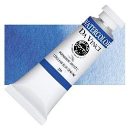 Da Vinci Artists' Permanent Watercolor - Cerulean Blue Genuine, 37 ml tube and swatch