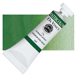 Da Vinci Artists' Permanent Watercolor - Chromium Oxide Green (CL), 15 ml tube and swatch