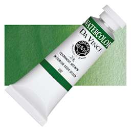 Da Vinci Artists' Permanent Watercolor - Chromium Oxide Green, 37 ml tube and swatch