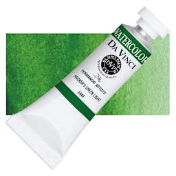 Da Vinci Artists' Permanent Watercolor - Hooker's Green Light, 15 ml tube and swatch