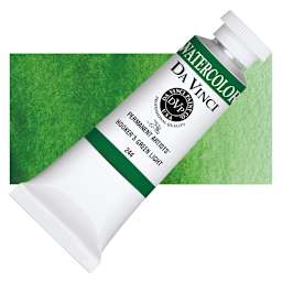Da Vinci Artists' Permanent Watercolor - Hooker's Green Light, 37 ml tube and swatch