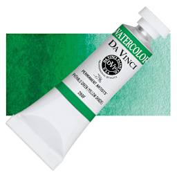 Da Vinci Artists' Permanent Watercolor - Phthalo Green (Yellow Shade), 15 ml tube and swatch