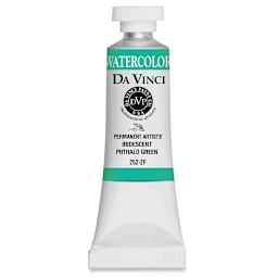 Da Vinci Artists' Permanent Watercolor - Iridescent Phthalo Green, 15 ml tube