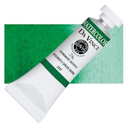 Da Vinci Artists' Permanent Watercolor - Hooker's Green Dark, 15 ml tube and swatch