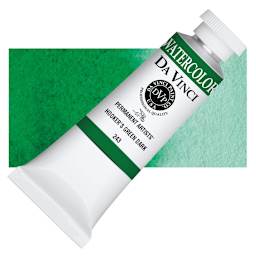 Da Vinci Artists' Permanent Watercolor - Hooker's Green Dark, 37 ml tube and swatch