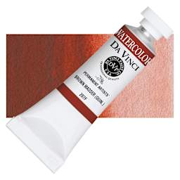 Da Vinci Artists' Permanent Watercolor - Quinacridone Brown Madder, 15 ml tube and swatch