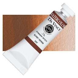 Da Vinci Artists' Permanent Watercolor - Burnt Sienna, 15 ml tube and swatch