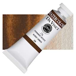Da Vinci Artists' Permanent Watercolor - Burnt Umber, 37 ml tube and swatch