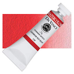 Da Vinci Artists' Permanent Watercolor - Cadmium Red Deep (CL), 15 ml tube and swatch