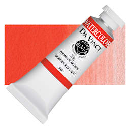Da Vinci Artists' Permanent Watercolor - Cadmium Red Light, 37 ml tube and swatch
