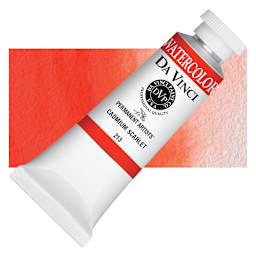 Da Vinci Artists' Permanent Watercolor - Cadmium Scarlet, 37 ml tube and swatch