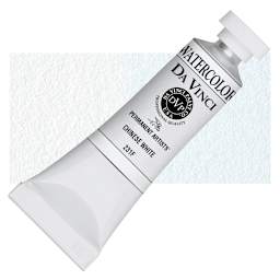 Da Vinci Artists' Permanent Watercolor - Chinese White (CL), 15 ml tube and swatch