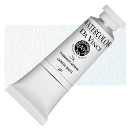 Da Vinci Artists' Permanent Watercolor - Chinese White, 37 ml tube and swatch