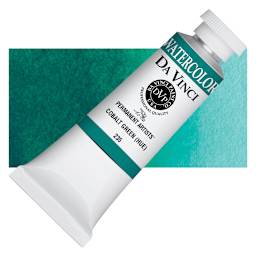 Da Vinci Artists' Permanent Watercolor - Cobalt Green Hue, 37 ml tube and swatch