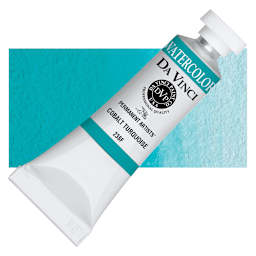 Da Vinci Artists' Permanent Watercolor - Cobalt Turquoise (CL), 15 ml tube and swatch