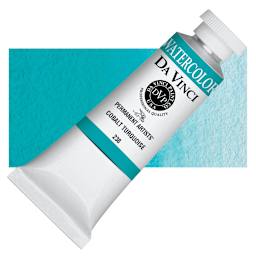 Da Vinci Artists' Permanent Watercolor - Cobalt Turquoise, 37 ml tube and swatch