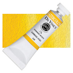 Da Vinci Artists' Permanent Watercolor - Gamboge Hue, 15 ml tube and swatch