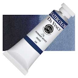 Da Vinci Artists' Permanent Watercolor - Indigo, 37 ml tube and swatch
