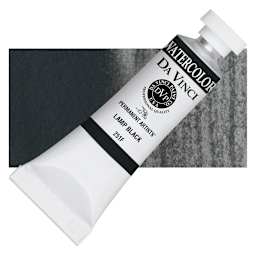 Da Vinci Artists' Permanent Watercolor - Lamp Black, 15 ml tube and swatch