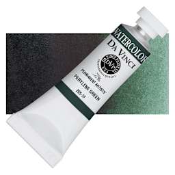 Da Vinci Artists' Permanent Watercolor - Perylene Green, 15 ml tube and swatch