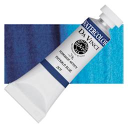 Da Vinci Artists' Permanent Watercolor - Phthalo Blue, 15 ml tube and swatch
