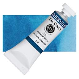 Da Vinci Artists' Permanent Watercolor - Phthalo Turquoise, 15 ml tube and swatch