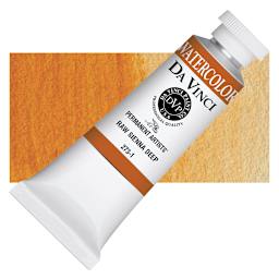 Da Vinci Artists' Permanent Watercolor - Raw Sienna Deep, 37 ml tube and swatch