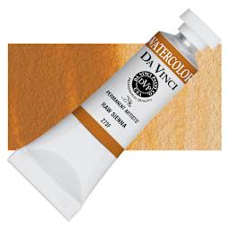 Da Vinci Artists' Permanent Watercolor - Raw Sienna, 15 ml tube and swatch