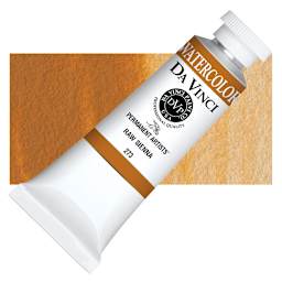 Da Vinci Artists' Permanent Watercolor - Raw Sienna, 37 ml tube and swatch